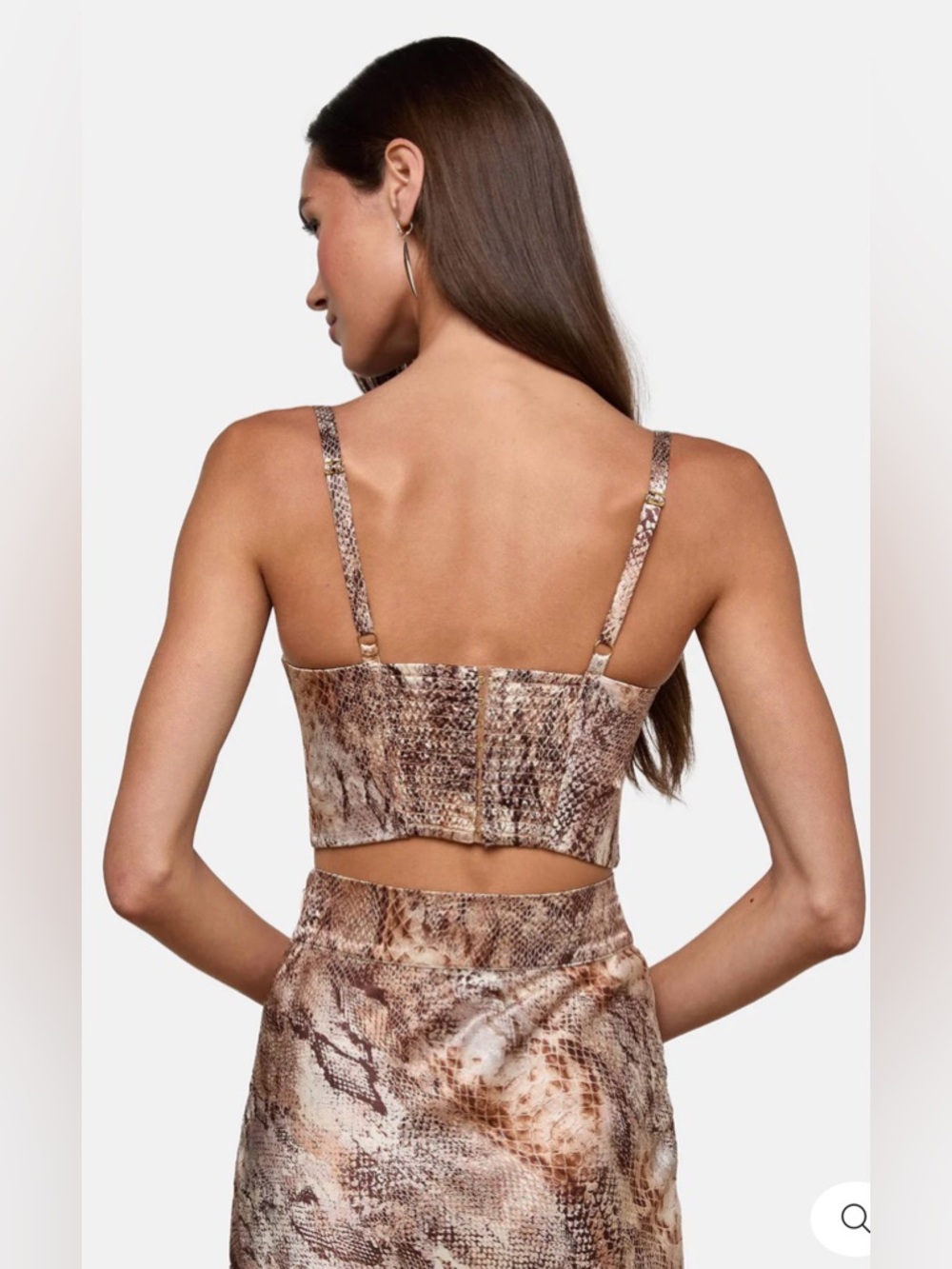 L'AGENCE Sonya Snake Print Silk Bralette. Skirt available for sale in Size 8. - Picture 4 of 15